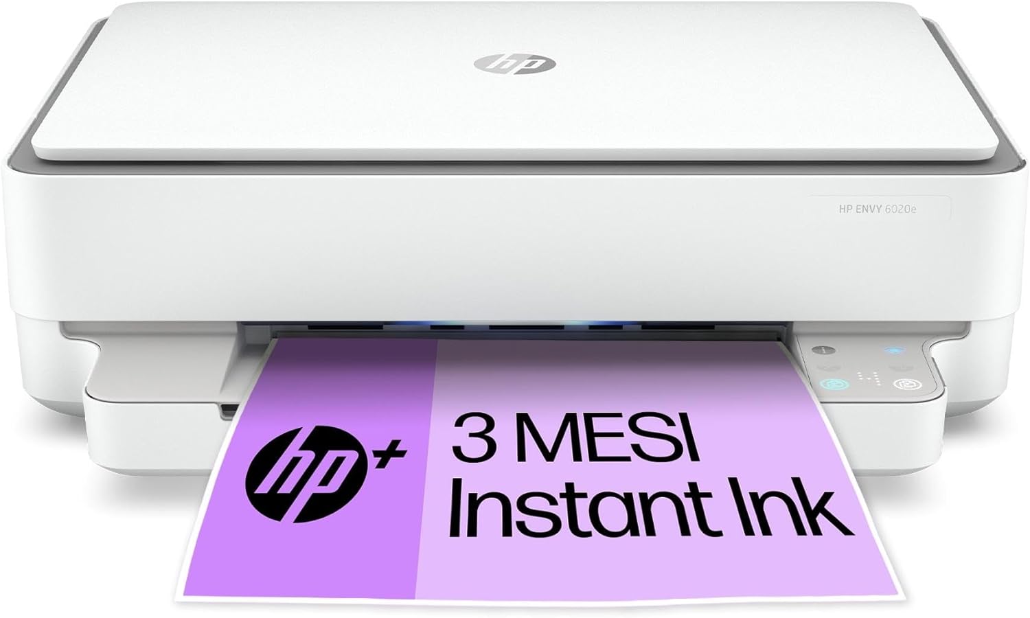 HP Envy 6020e 223N4B, Stampante Multifunzione a Getto d'Inchiostro A4 a Colori, Stampa Fronte e Retro Automatica, 20 ppm, Wi-Fi, HP Smart, 3 Mesi di Inchiostro Instant Ink Inclusi con HP+, Bianca